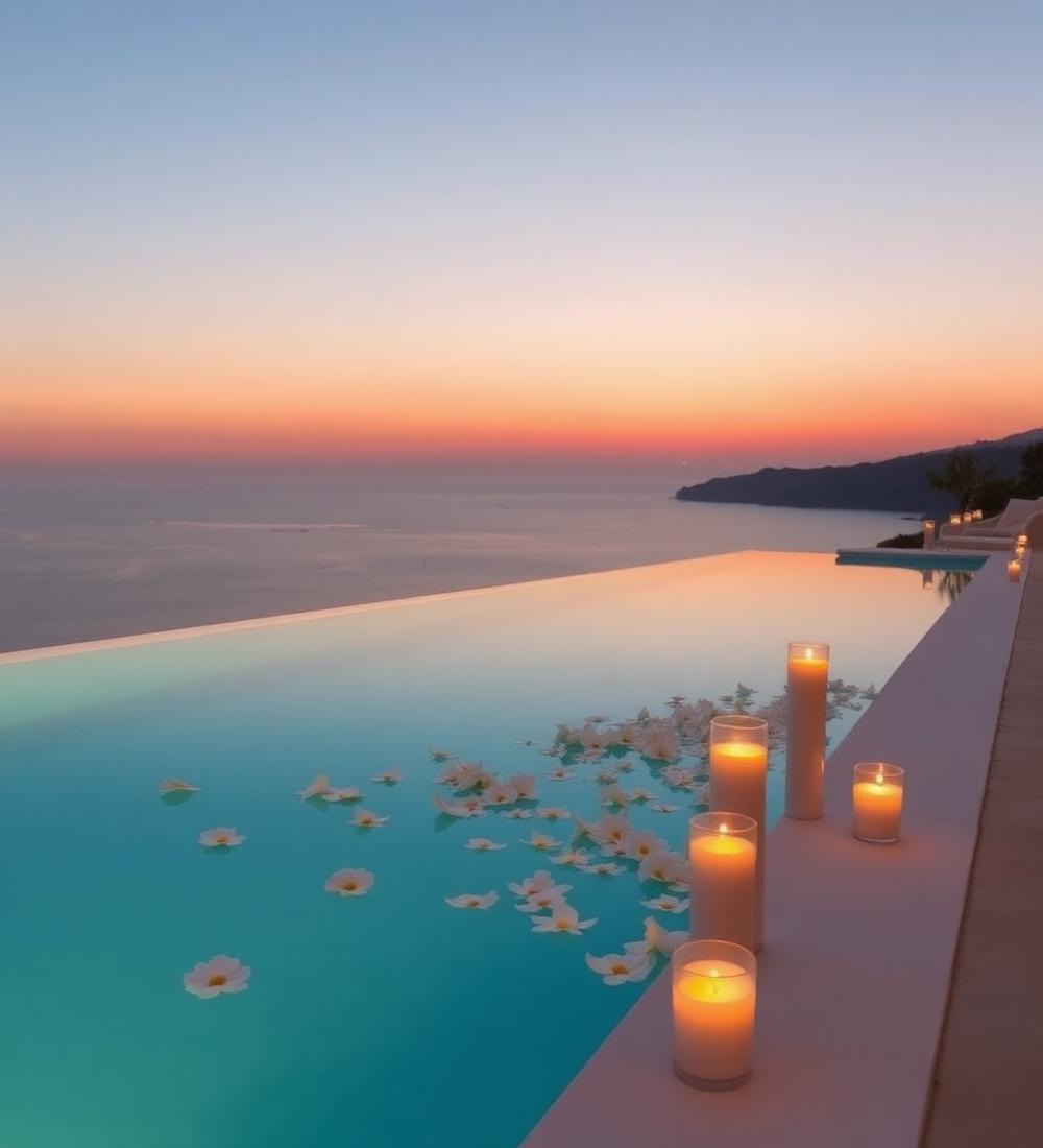 Infinity pool at sunset